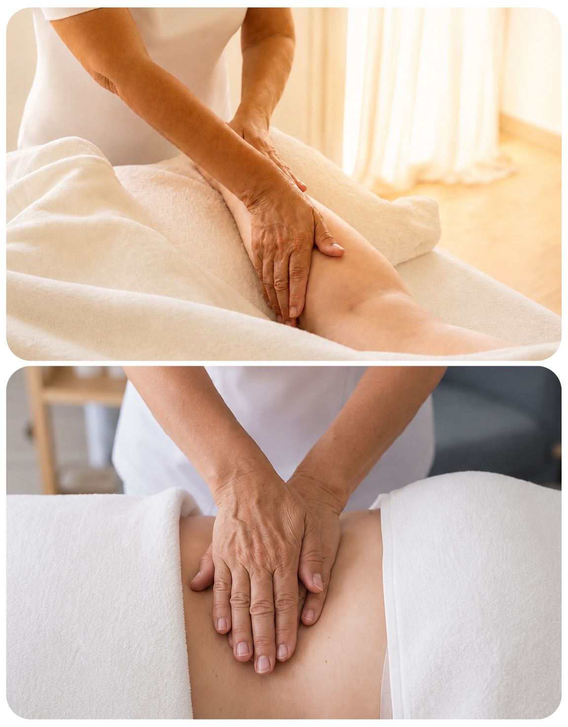 2 photos qui représentent les massages énergétiques et Digipuncture